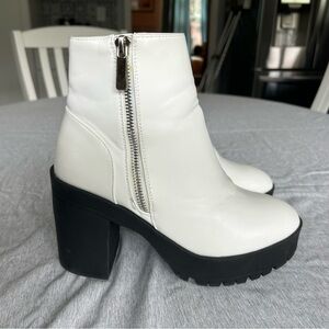 White Ankle Boots - going out shoes